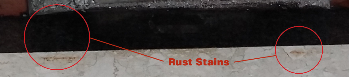 Rust Stains on a Marble Hearth