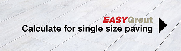 EASYGrout Calculator for a Single Paving Size