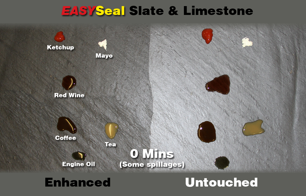 EASYSeal Slate & Limestone Sealer Stain Tests