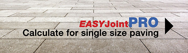 EASYJoint PRO Calculator for a Single Paving Size
